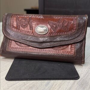 American West Two-Tone Leather Clutch